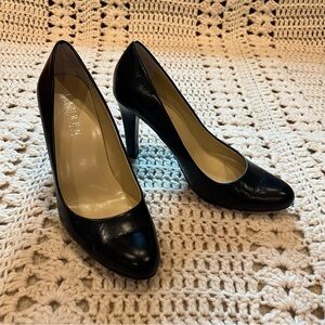 Lauren Ralph Lauren Zamora Black Leather Pumps Size 6B